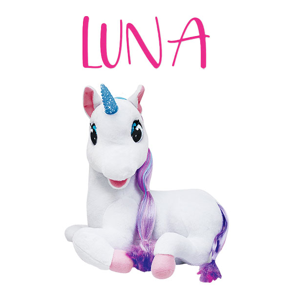 Luna mesélő plüss unikornis